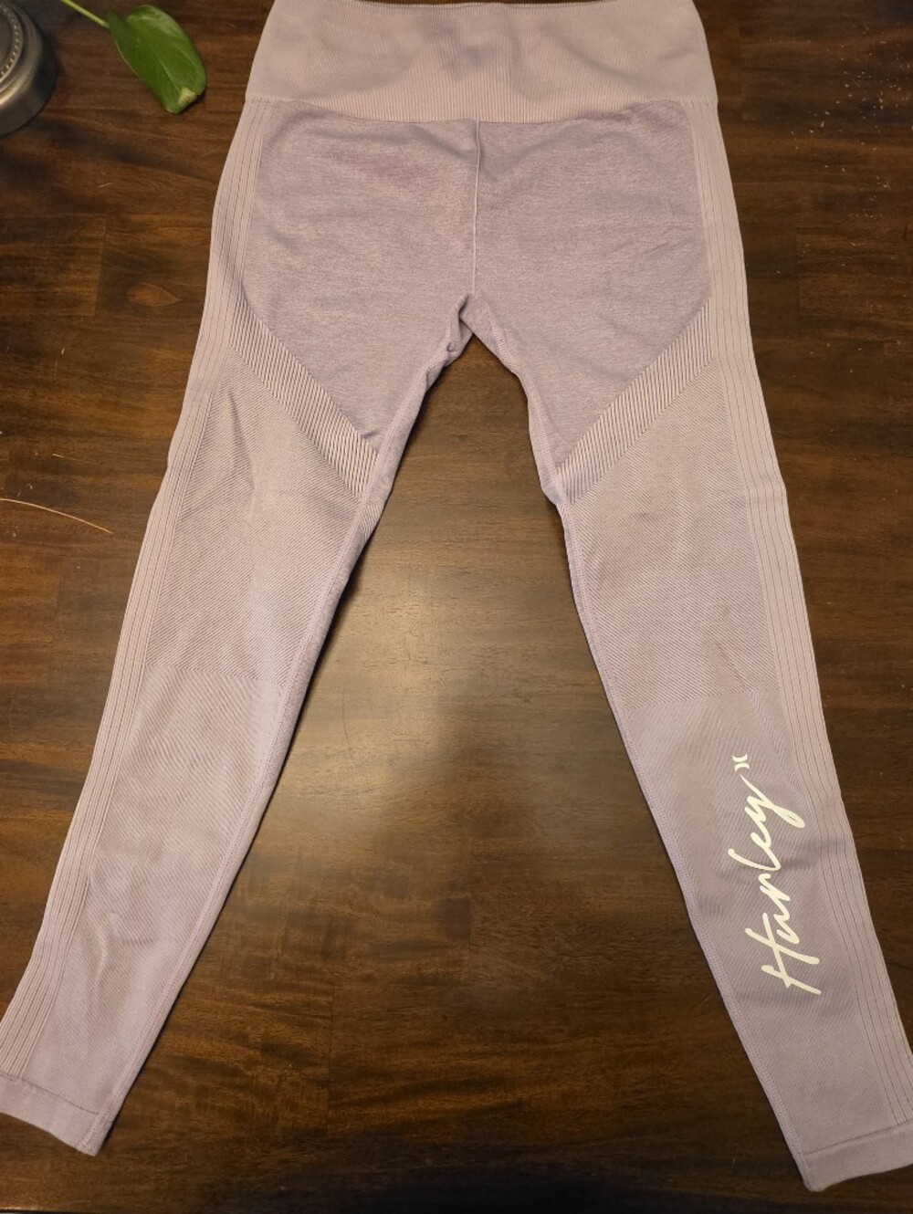 Hurley High-Waisted Ribbed Seamless Leggings Muted Purple Size M